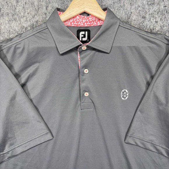 FootJoy Other - Footjoy Golf Polo Shirt‎ Men's Large Druid Hills Club Gray Short Sleeve Stretch